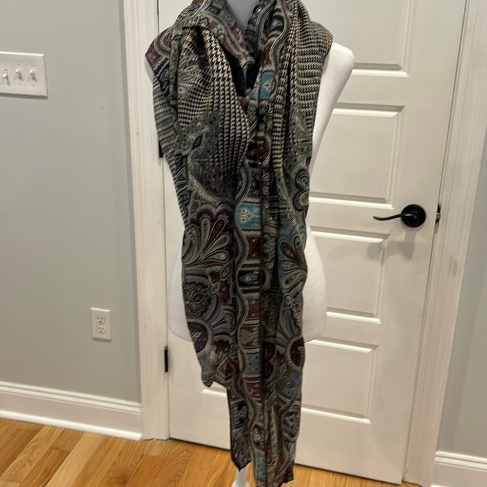 Etro Paisley Wool and Silk Scarf